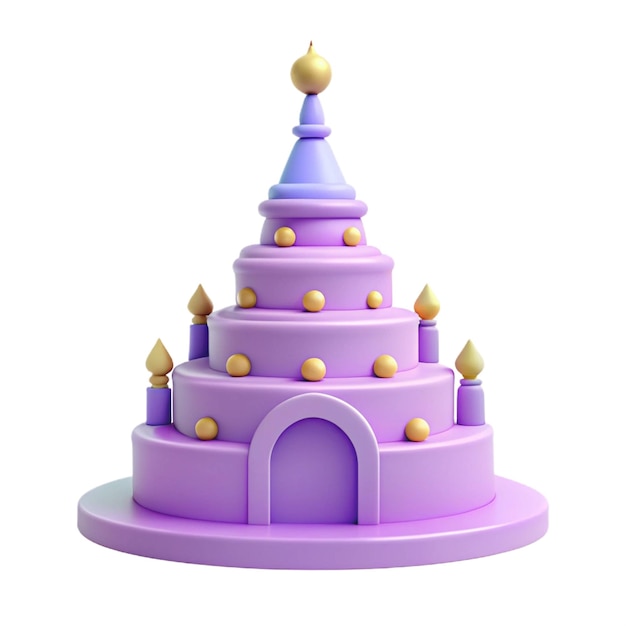 PSD a purple castle with gold decorations on it