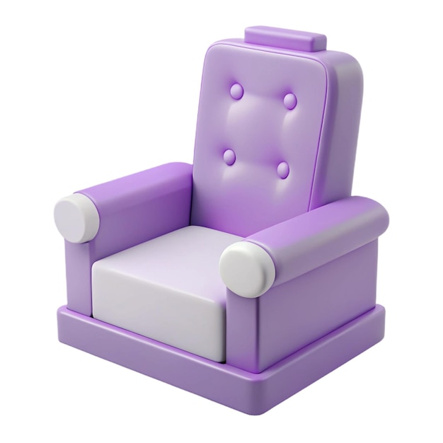 PSD a purple chair with a purple seat and a white cushion