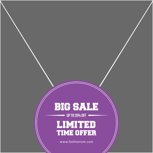 PSD a purple circle with a purple circle that says big sale