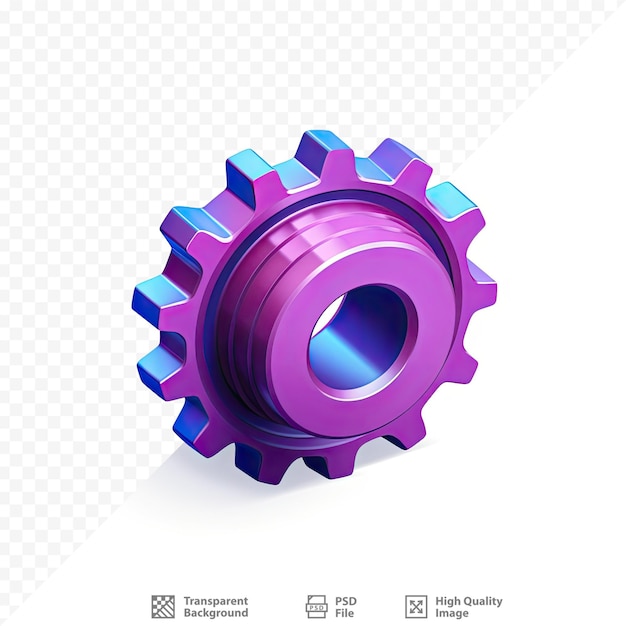 a purple cog with a blue and purple metal edge.