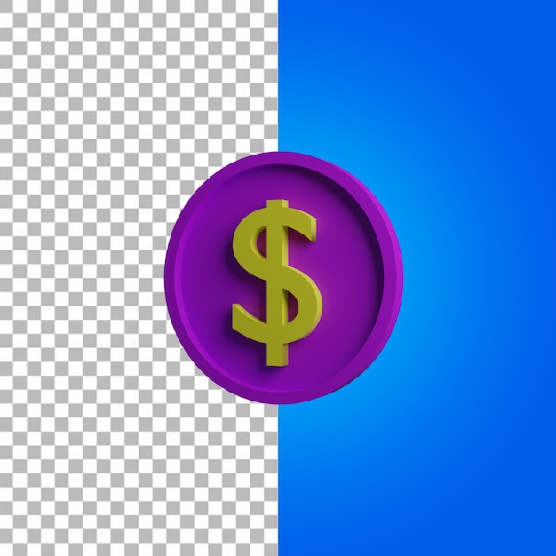 Purple Coin 3D illustration