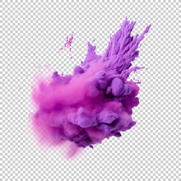 Purple color burst explosion isolated on transparent background