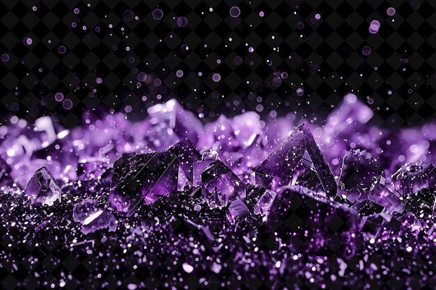 PSD purple crystals in a water drop with purple background