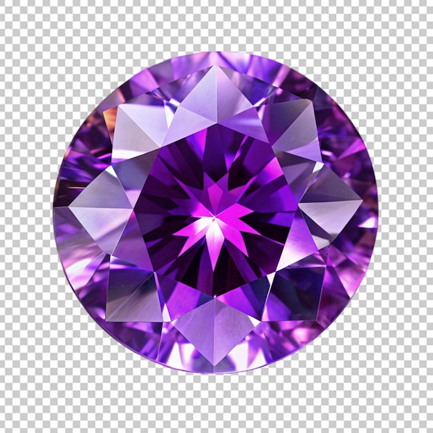 Purple diamond on transparent background