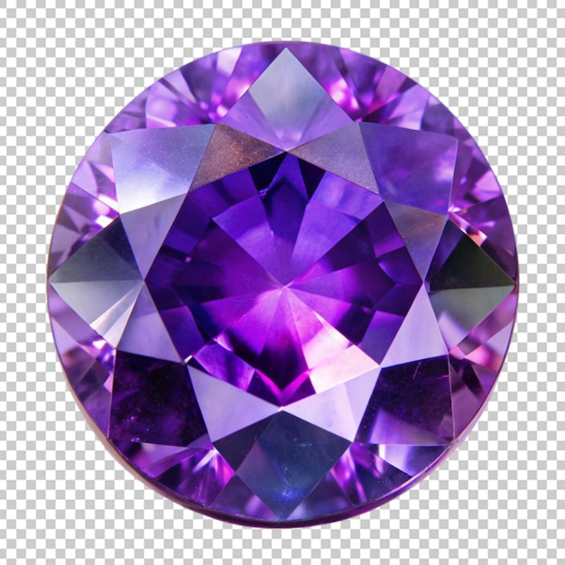 Purple diamond on transparent background