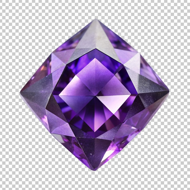 Purple diamond on transparent background