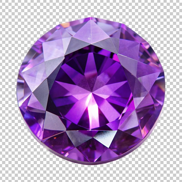 Purple diamond on transparent background