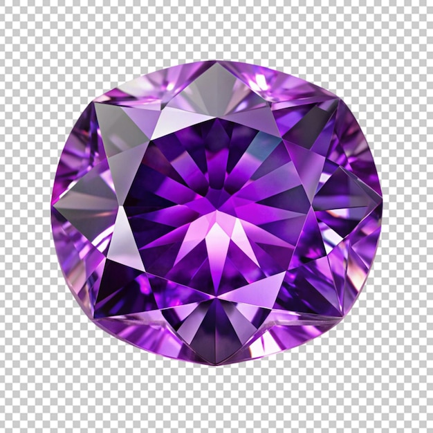 Purple diamond on transparent background