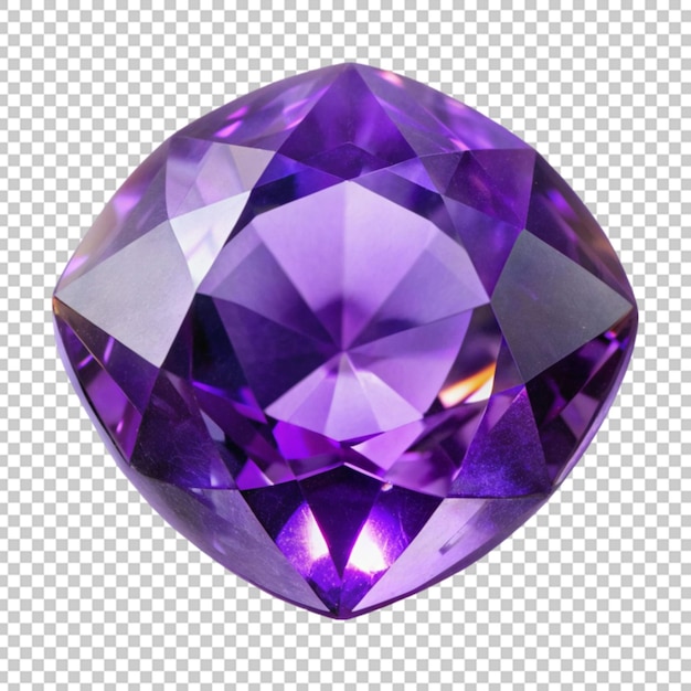 Purple diamond on transparent background