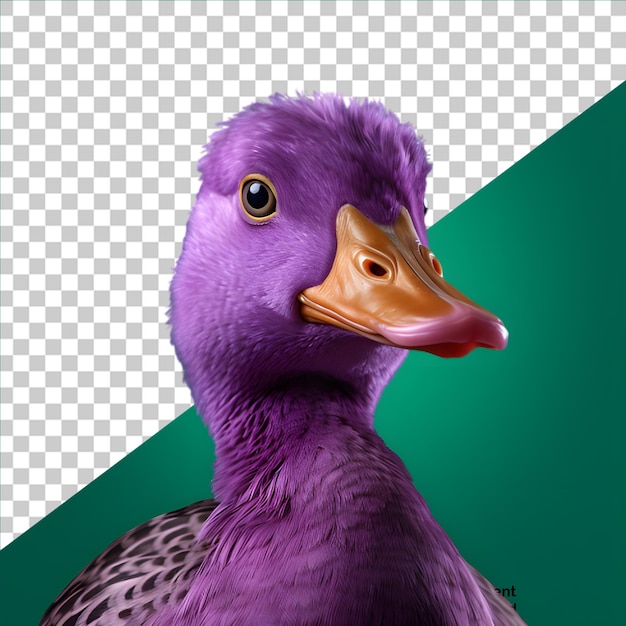 purple duck isolated on transparent background png file