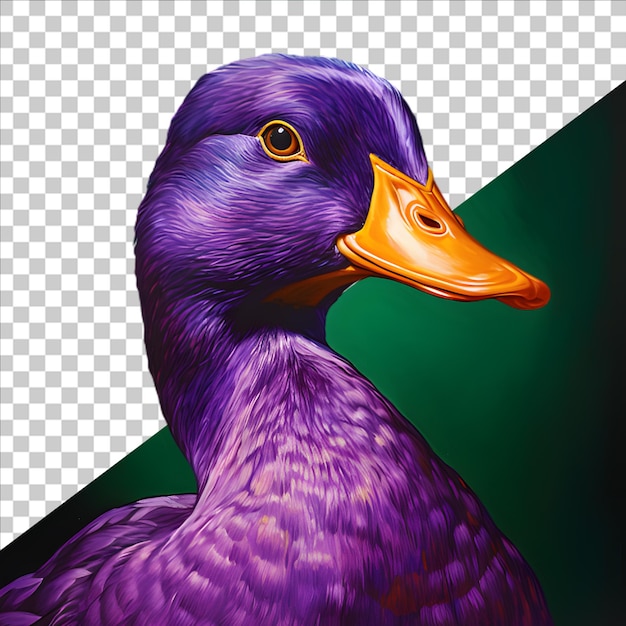 purple duck isolated on transparent background png file