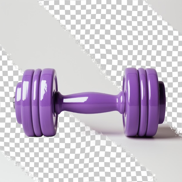 a purple dumbbell with the word  on it