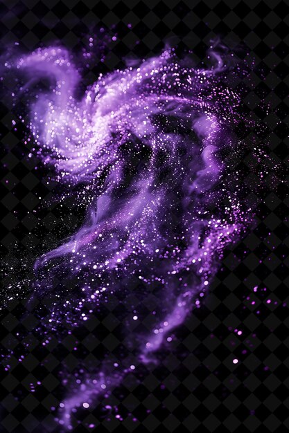 Purple Dust Galaxy Effect With Spiral Galaxy Shapes and Purp Magic Neon Color on Dark Background