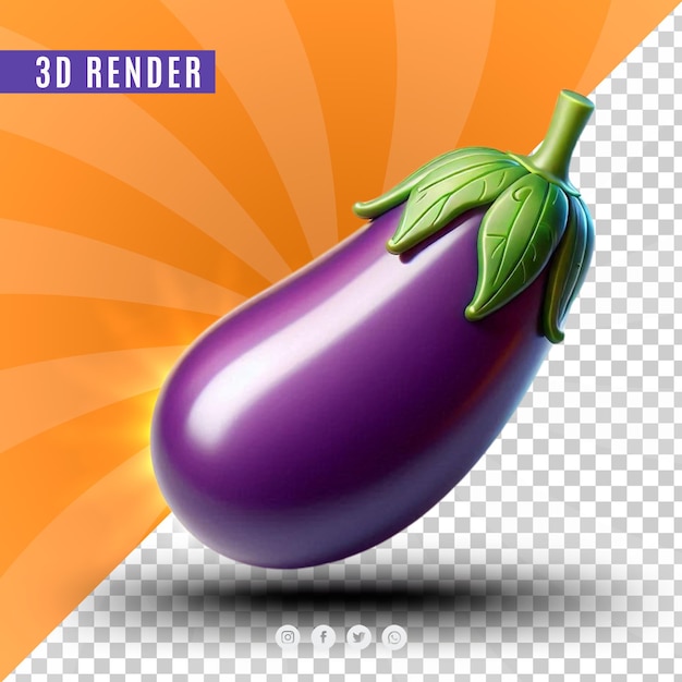 a purple eggplant advertises 3d 3d