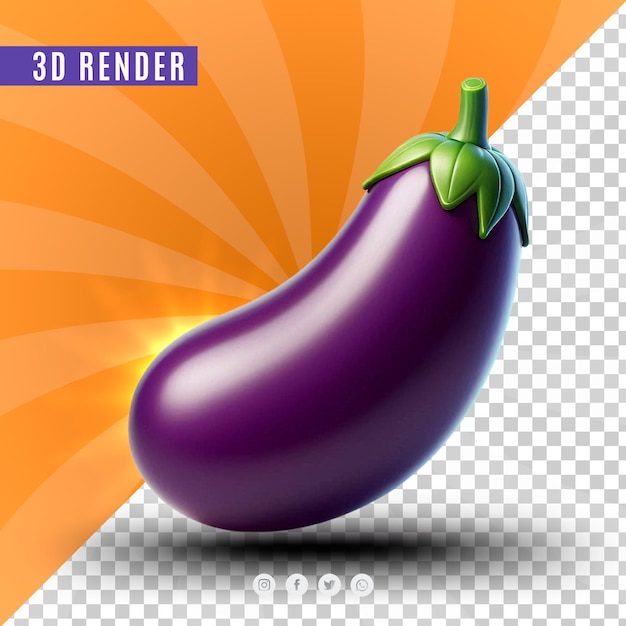 a purple eggplant advertises 3d 3d