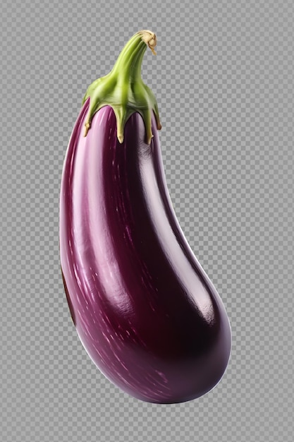 purple eggplant isolated on transparent background cut out eggplant png generative ai