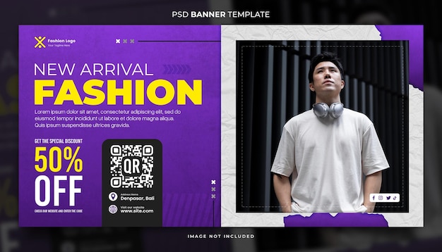 Purple Fashion Sale Banner Template