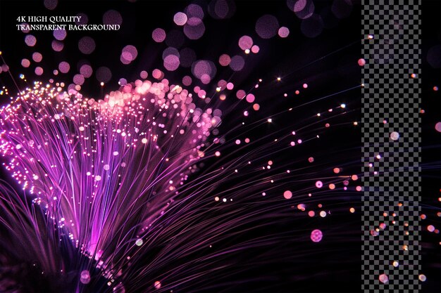 purple fiber optic cables black background fireworks in the on transparent background