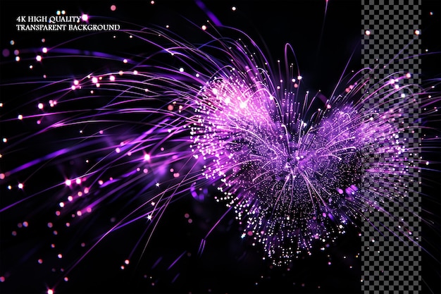 purple fiber optic cables black background fireworks in the on transparent background