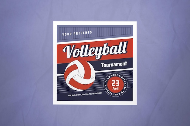 Purple Flat Design Volleyball Tournament Instagram Post