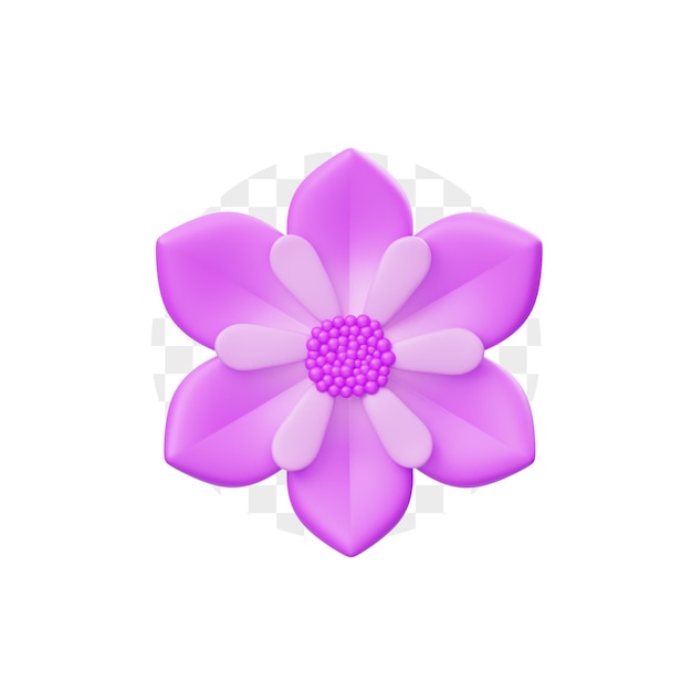 Purple Flower 3D Illustration