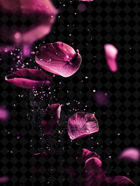 a purple flower is floating in water with drops of water