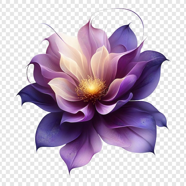 Purple flower isolated on transparent background