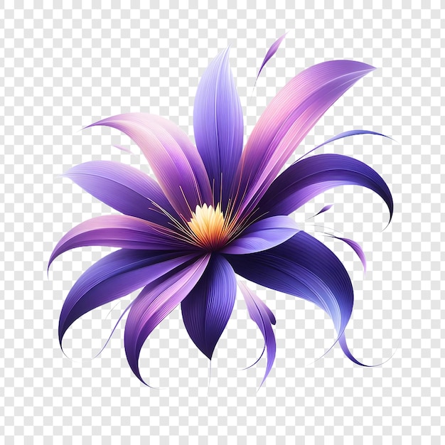 Purple flower isolated on transparent background