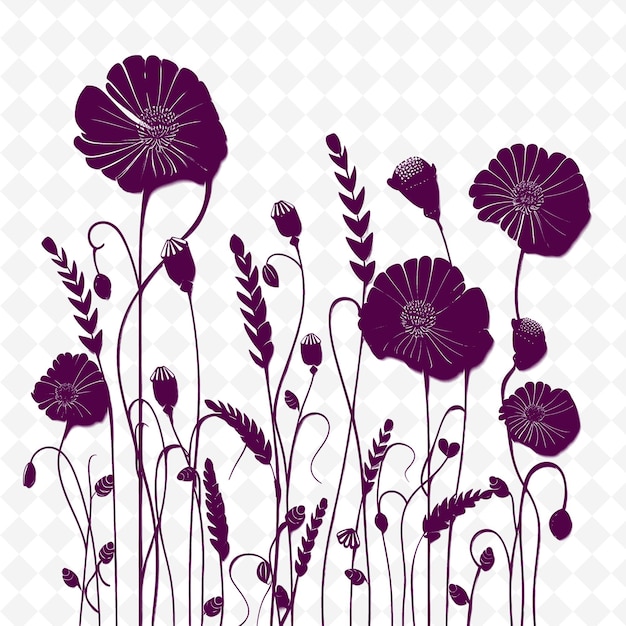 PSD a purple flower and purple flowers on a white background