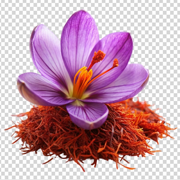 Purple flower on transparent background