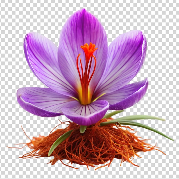 Purple flower on transparent background