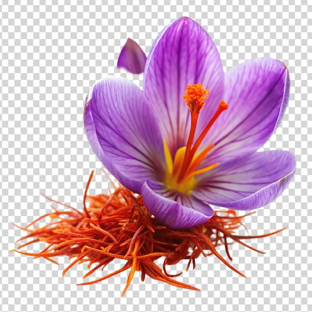 Purple flower on transparent background