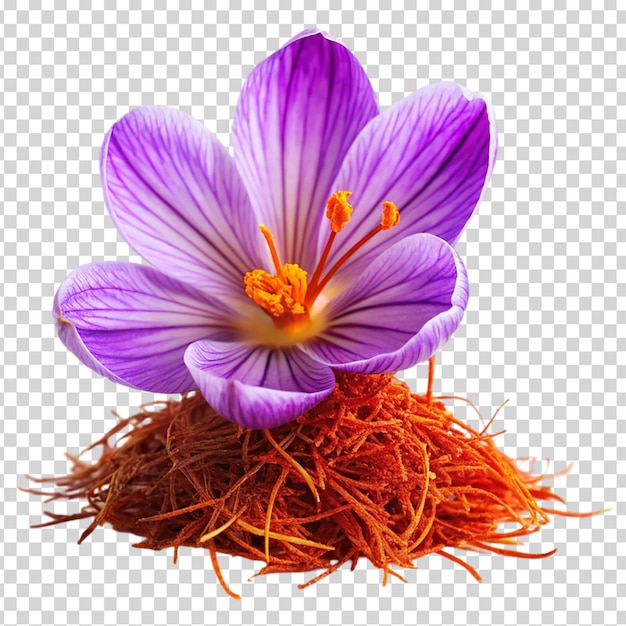 Purple flower on transparent background