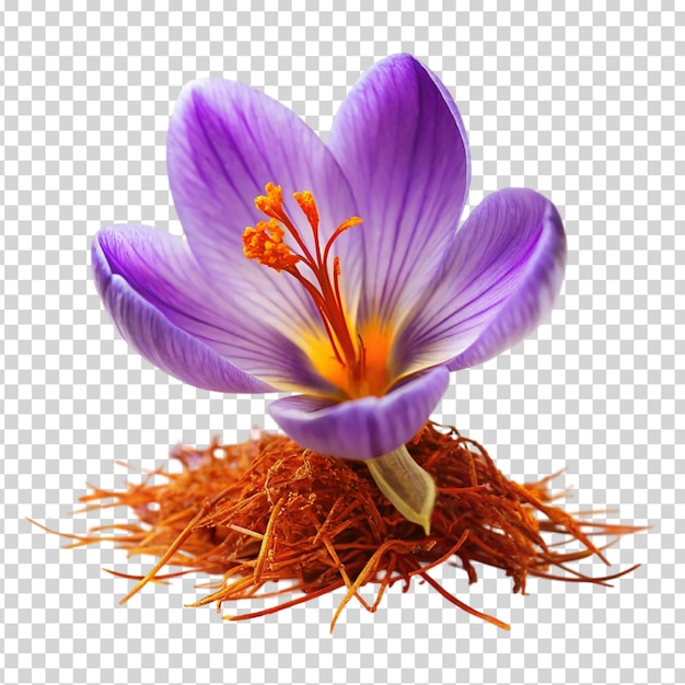 Purple flower on transparent background