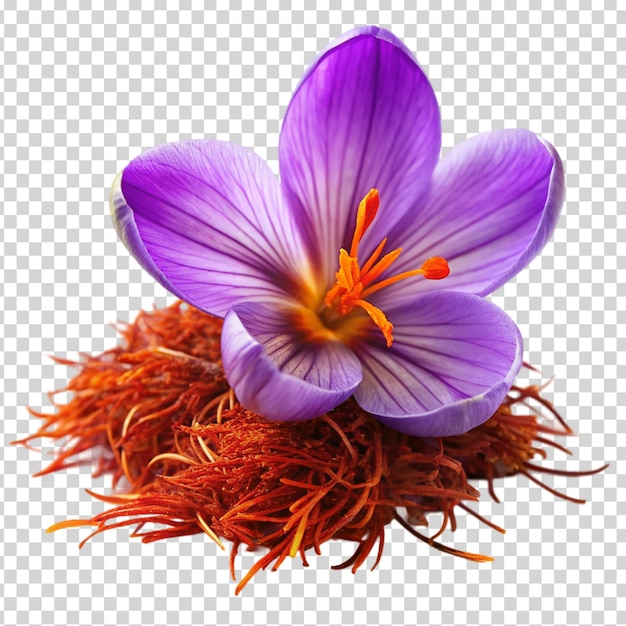 Purple flower on transparent background