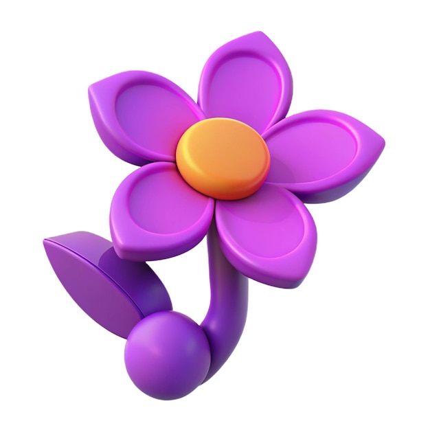 a purple flower with a yellow center and the bottom half of it