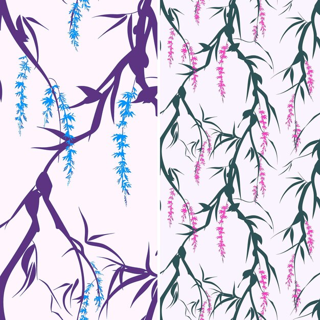 PSD purple flowers on a pink background with purple leaves