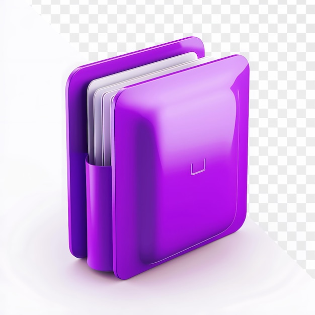 PSD a purple folder with a white binder on it