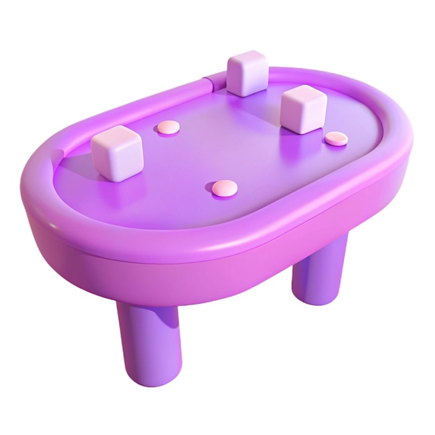 a purple game table with a purple top and the number 4 on the bottom