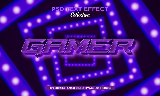 purple gamer text effect template