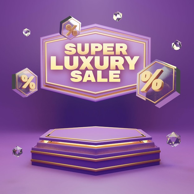 Purple Gold Luxury Podium