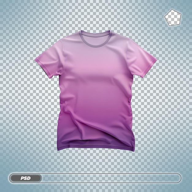 Purple gradient tshirt mockup Isolated on transparent background