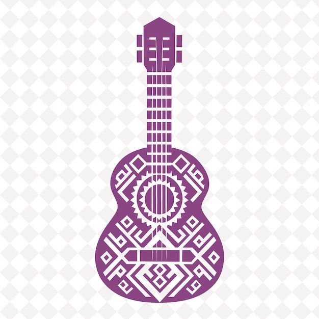 PSD a purple guitar sits on a white background