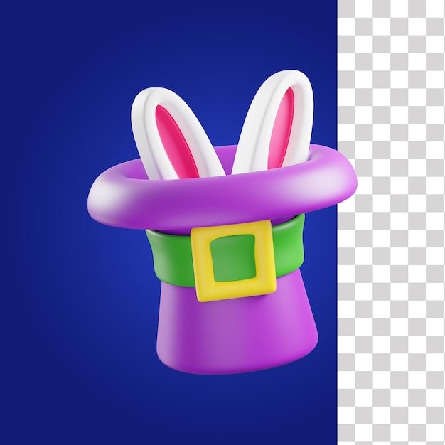 A purple hat with a rabbit in it