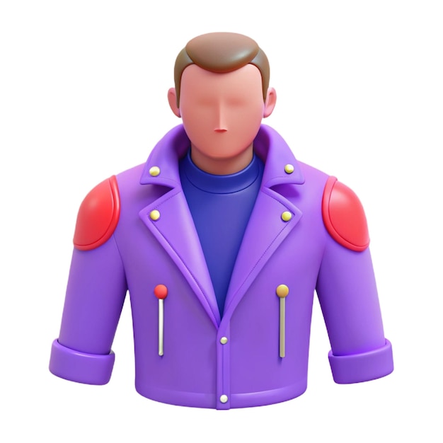 a purple jacket with a purple jacket and a purple shirt on the front