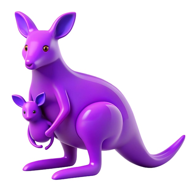 PSD purple kangaroo with a purple tail and the purple kangaroo on the back