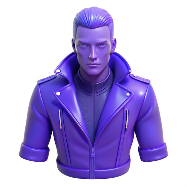 a purple leather jacket with a purple jacket on the front