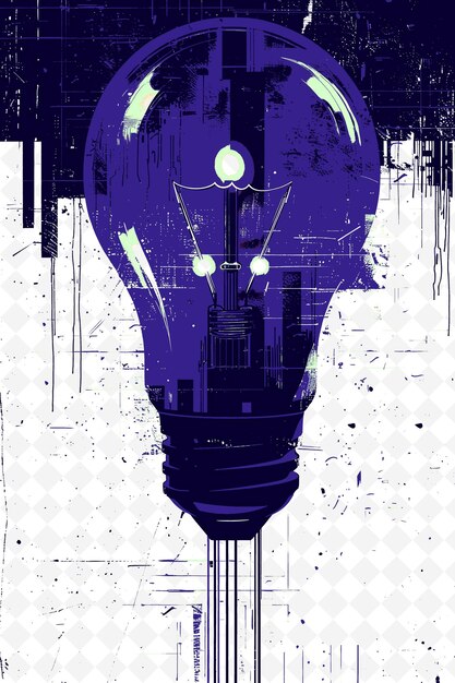 PSD a purple light bulb with the word quot eye quot on it