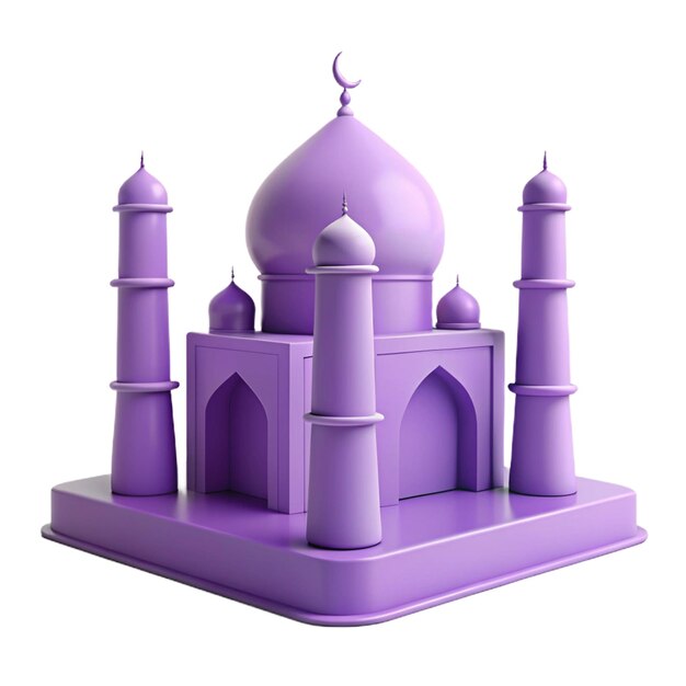 PSD a purple mosque with a small minaret on the front