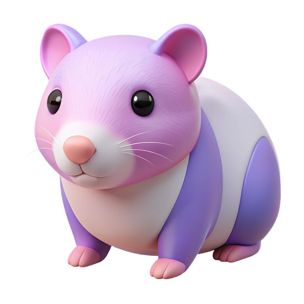 a purple mouse with a white stripe on its back